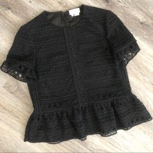 Kate Spade Lace Peplum Blouse
